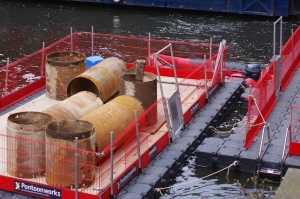 Pontoon on river Aire